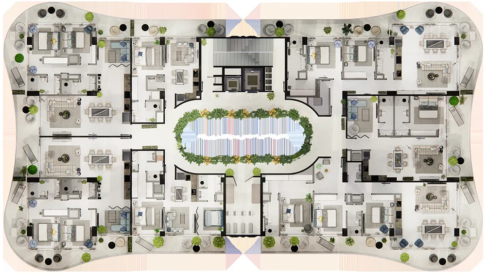 Architectural floor plan, level 2, Ikonic Tower