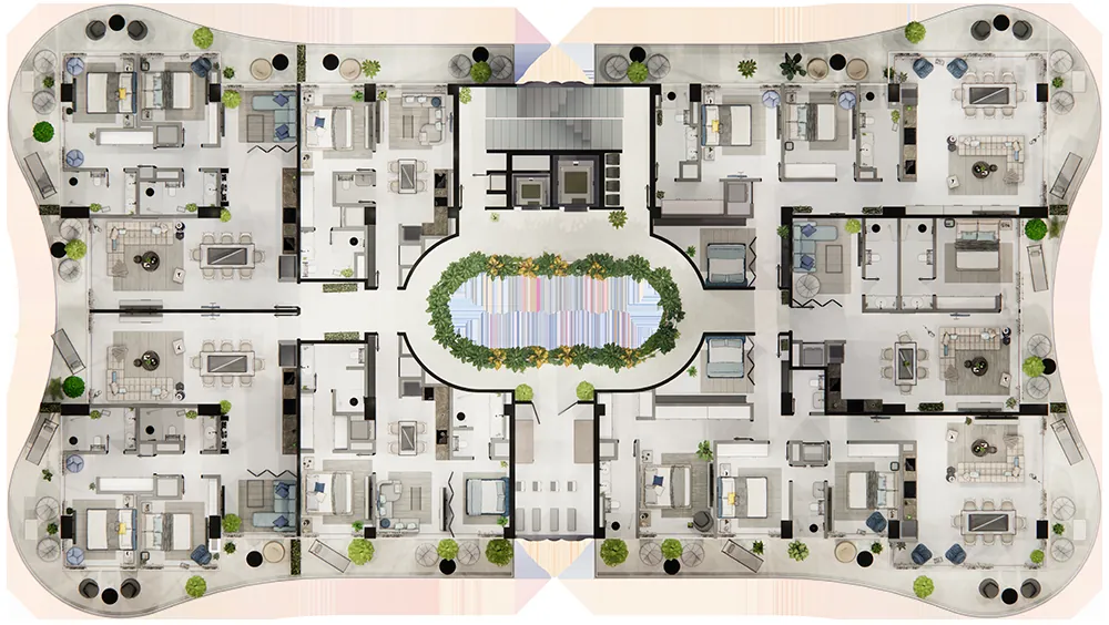 Architectural floor plan, level 5, Ikonic Tower