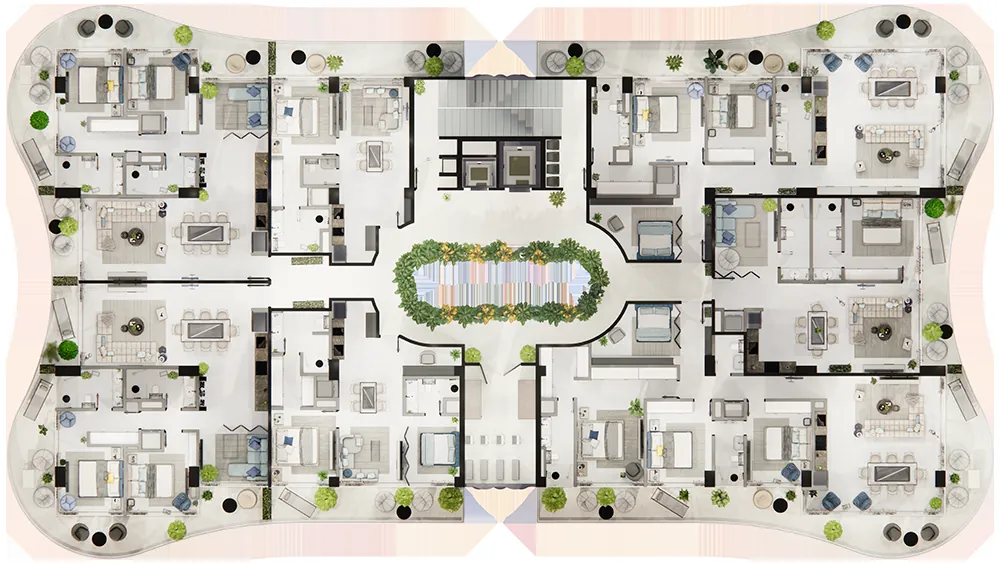 Architectural floor plan, level 6, Ikonic Tower
