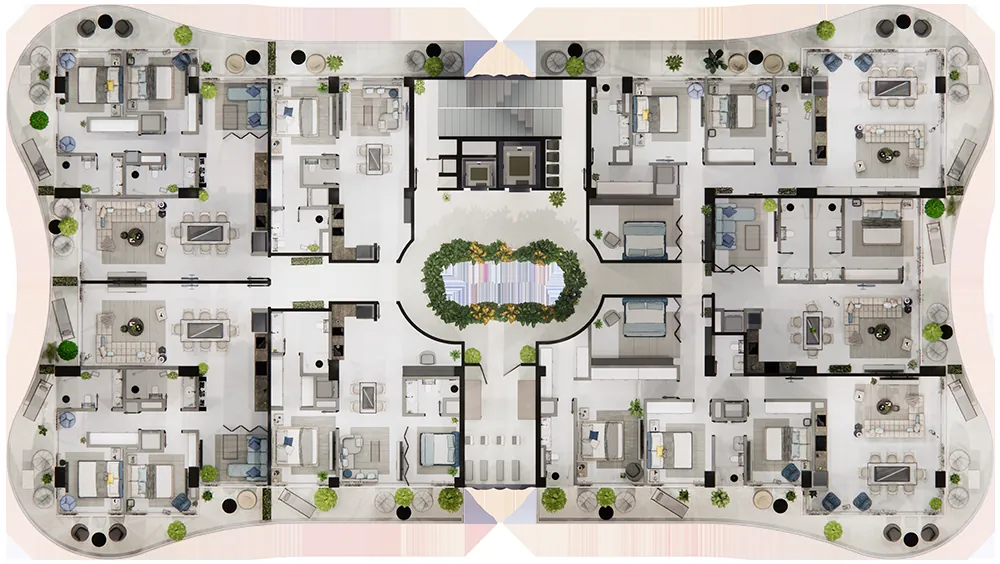 Architectural floor plan, level 7, Ikonic Tower